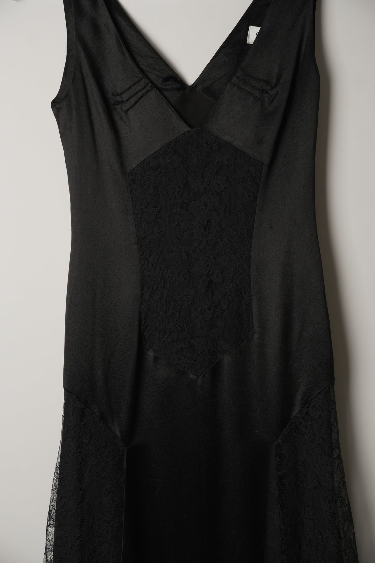 Givenchy Silk Sless V Neck Lace Insert Dress Gown Sz 38