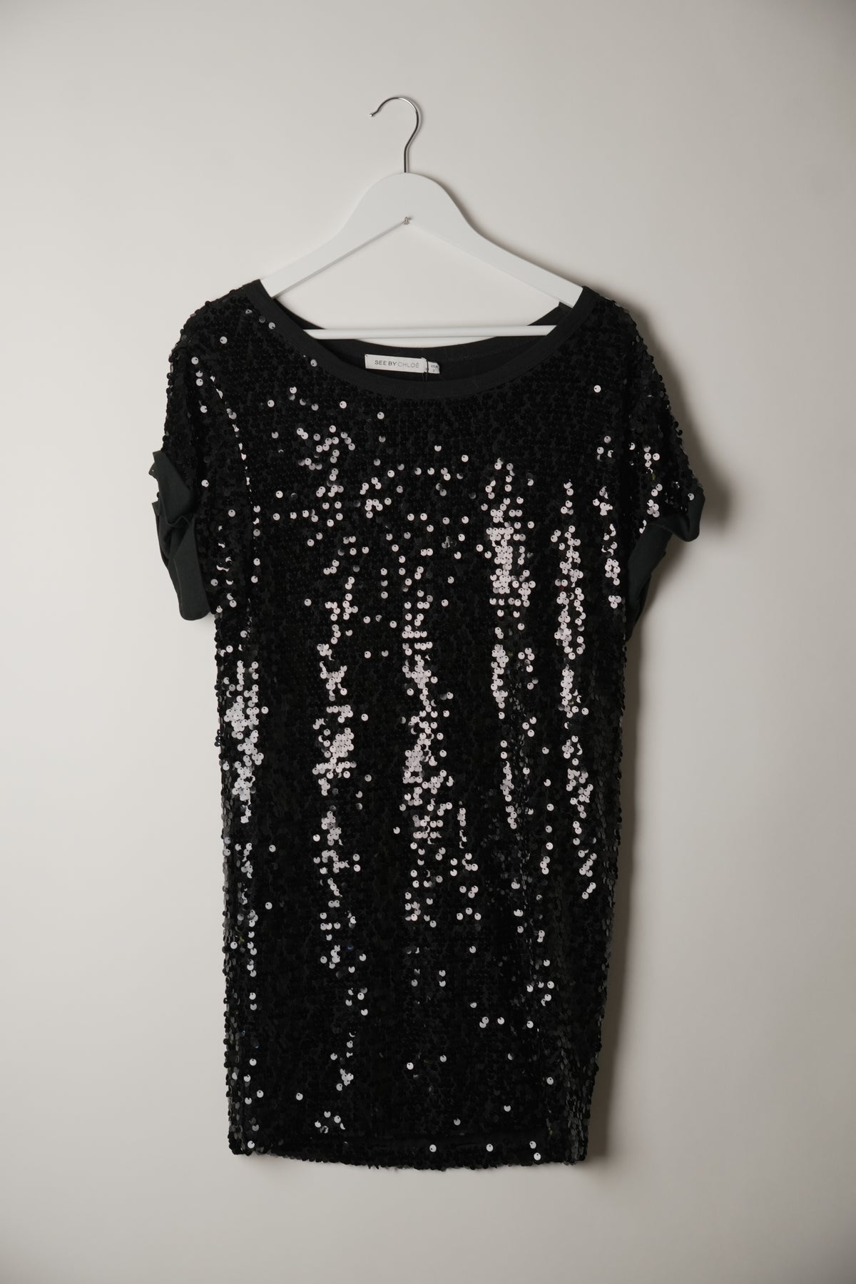 Chloe See by Chloe Sequin Short Sleeve Dress