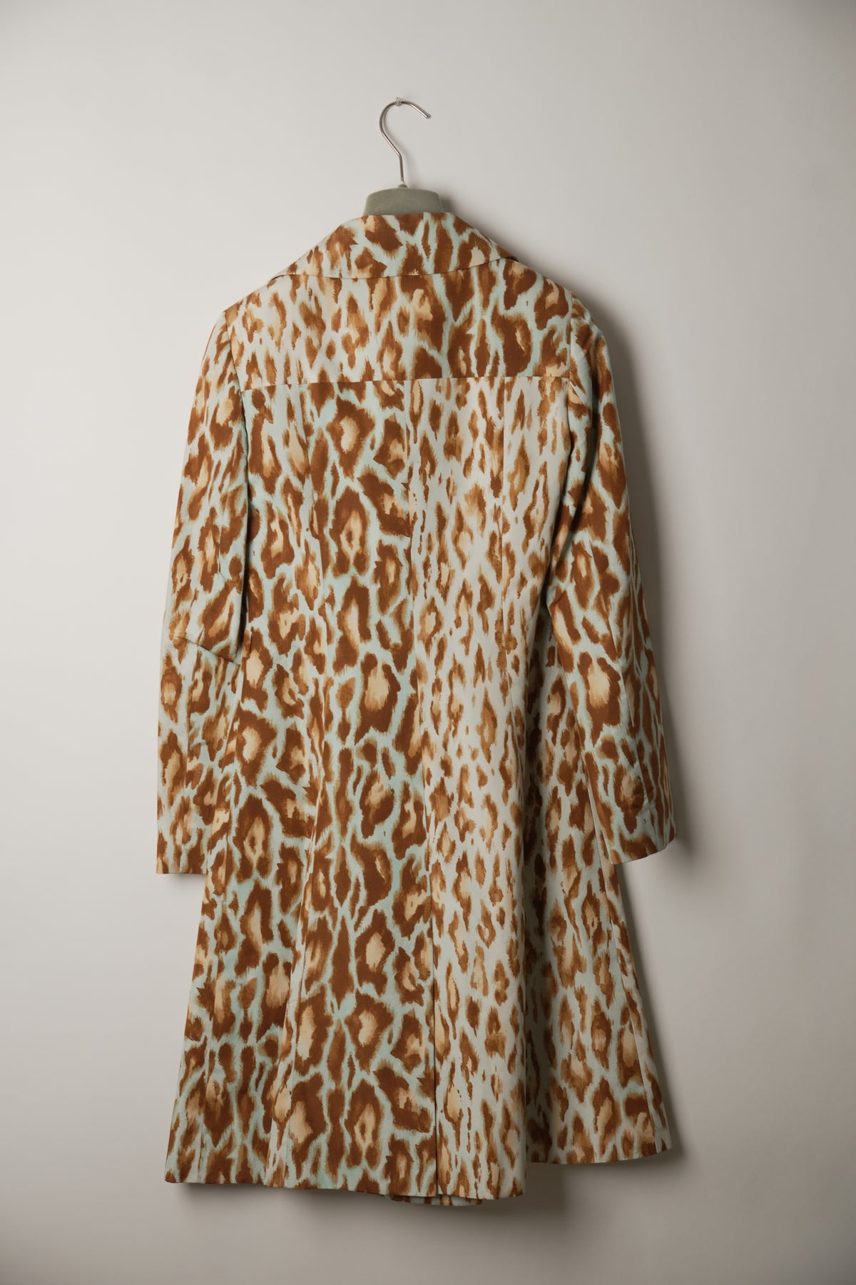 Christian Dior Leopard Silk Long Sleeve Double Breasted Coat