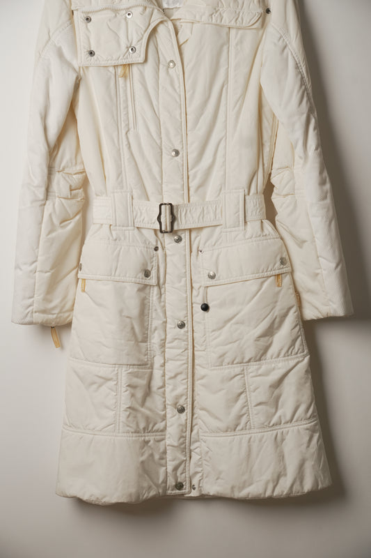 Christian Dior Puffer Snap Button Longline Down Coat with Belt