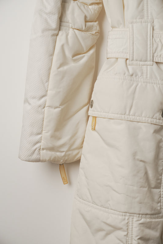 Christian Dior Puffer Snap Button Longline Down Coat with Belt