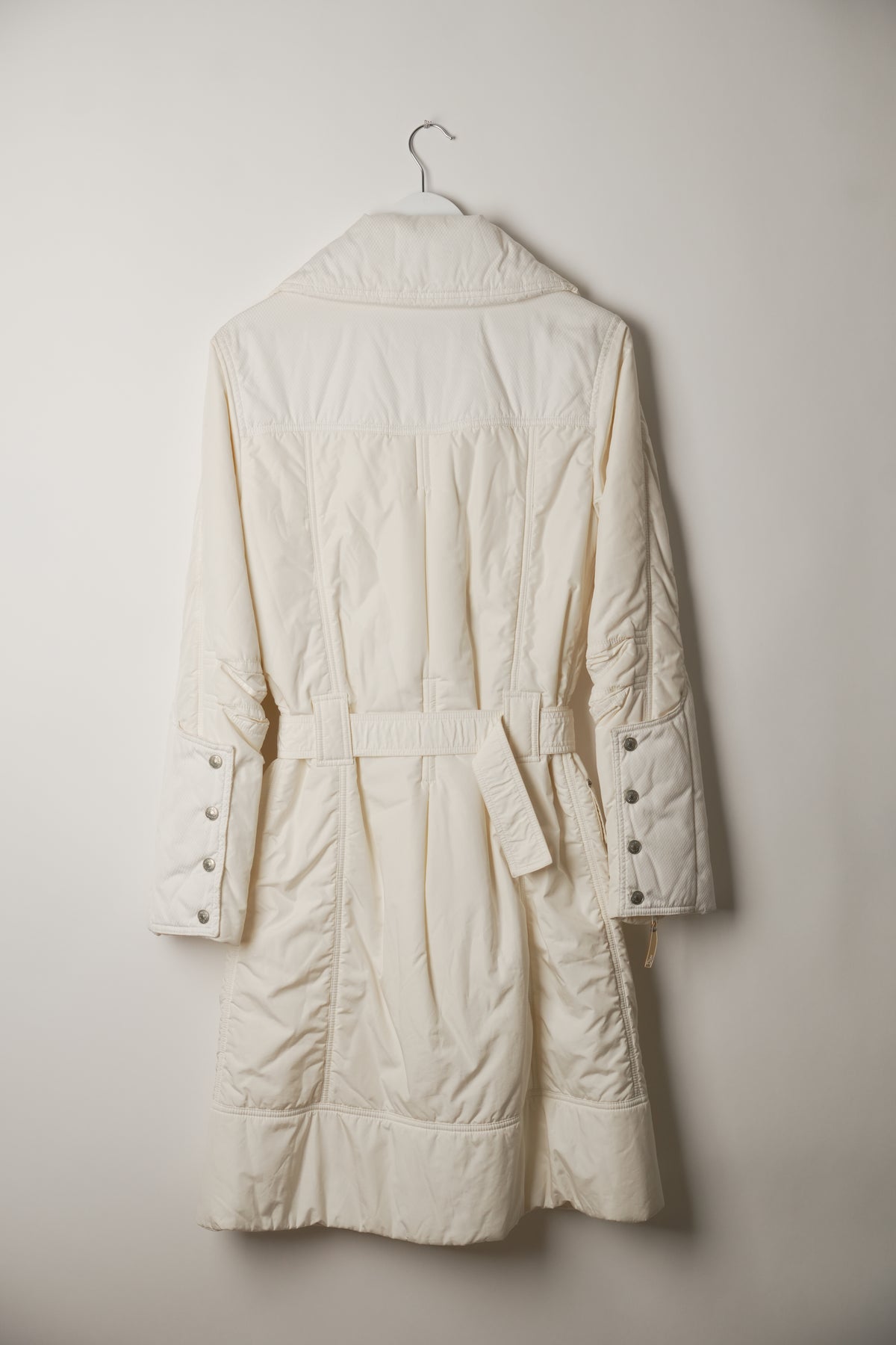 Christian Dior Puffer Snap Button Longline Down Coat with Belt