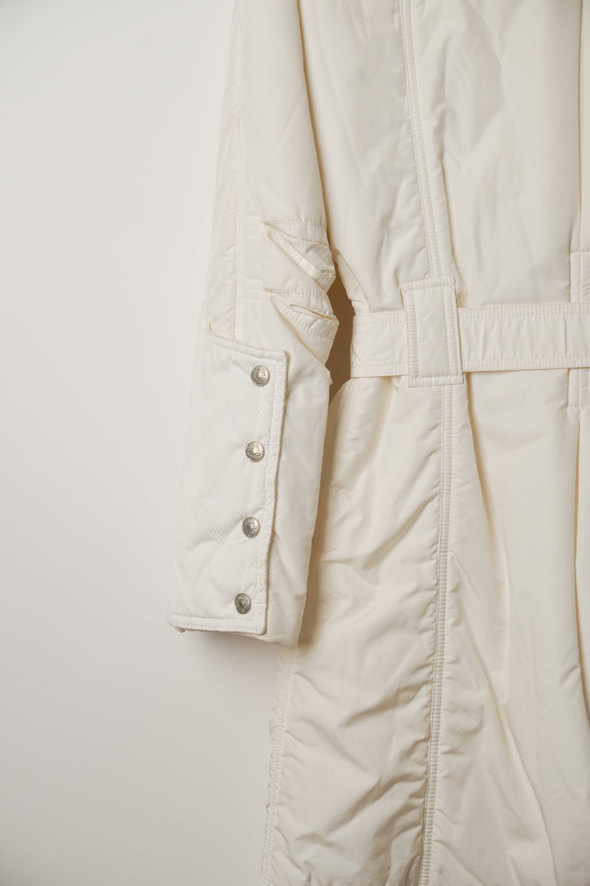 Christian Dior Puffer Snap Button Longline Down Coat with Belt