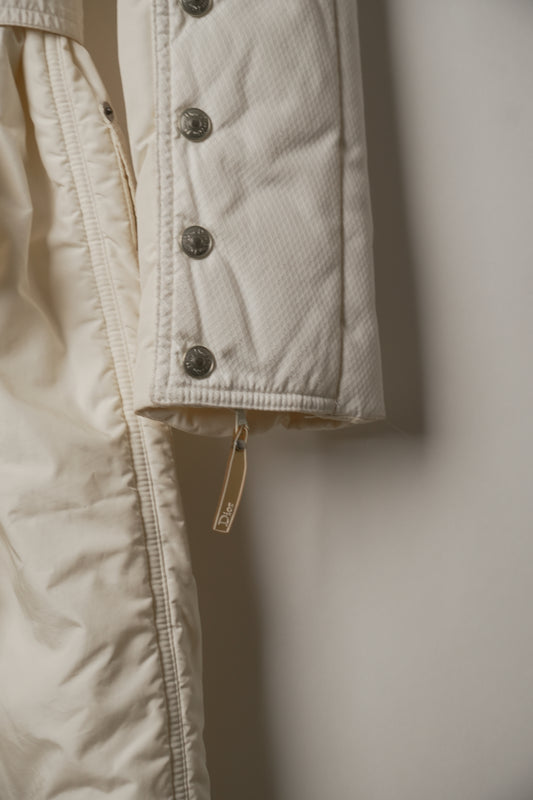 Christian Dior Puffer Snap Button Longline Down Coat with Belt