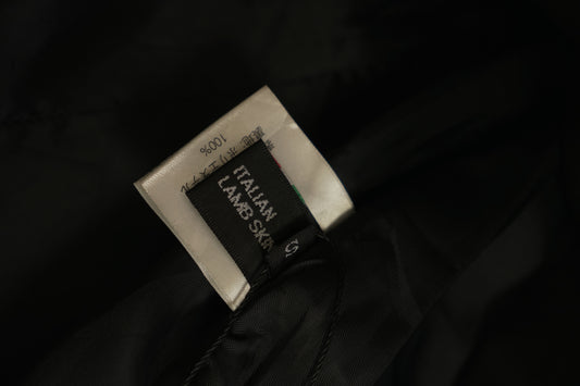 Black Leather Assymetrical Layered Jacket