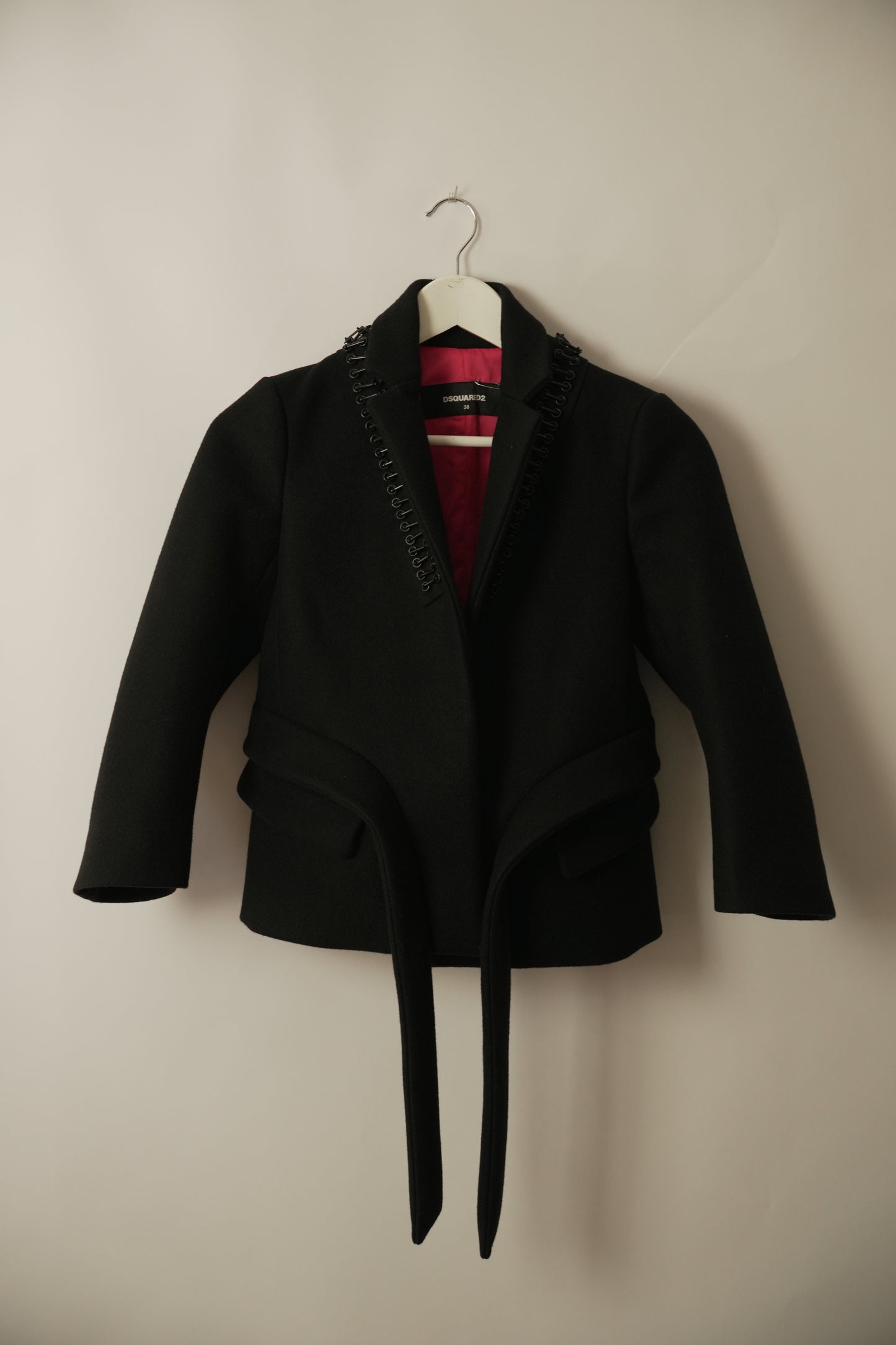 Dsquared2 Black Safety Pin Collar Jacket