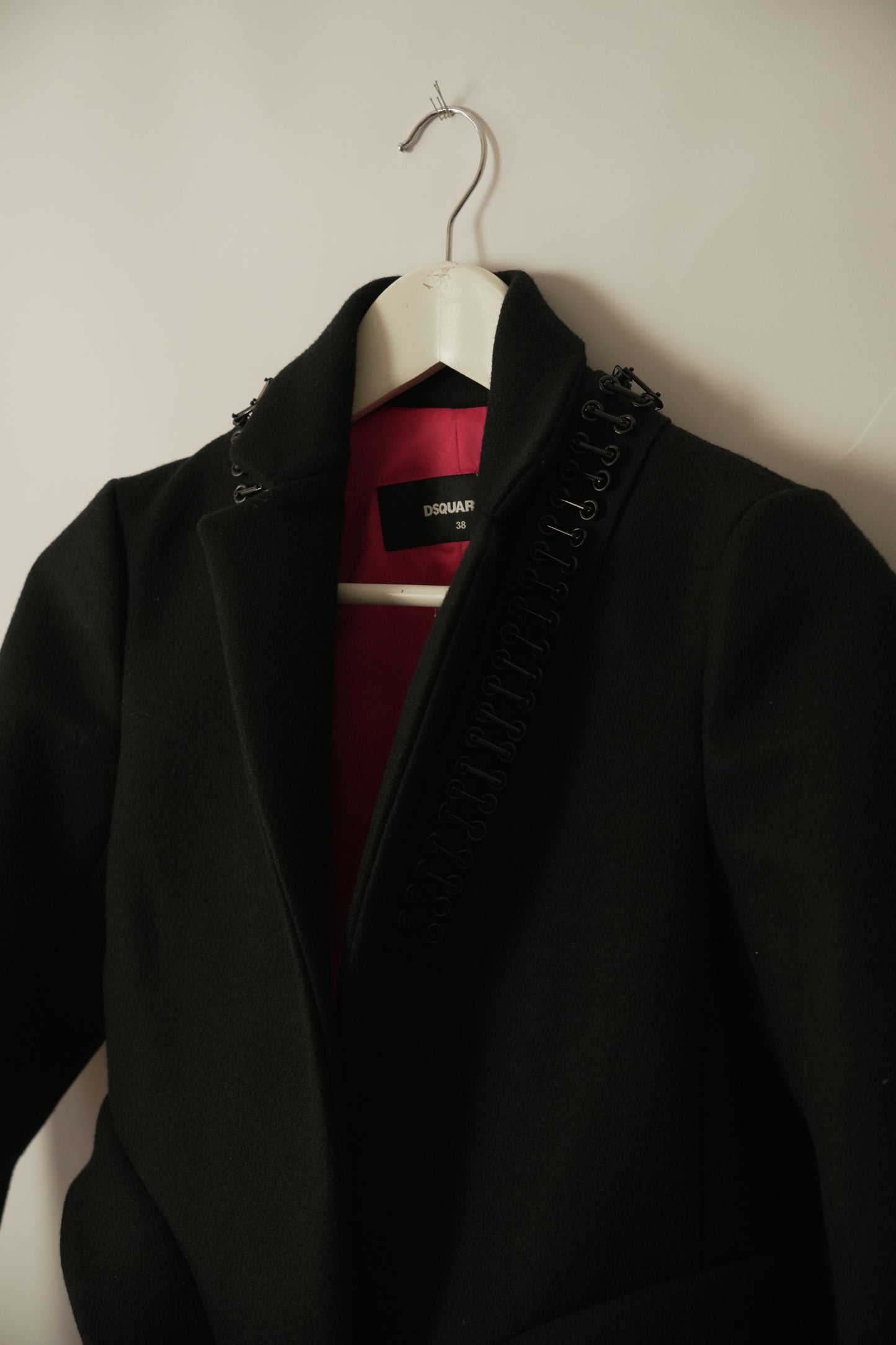 Dsquared2 Black Safety Pin Collar Jacket