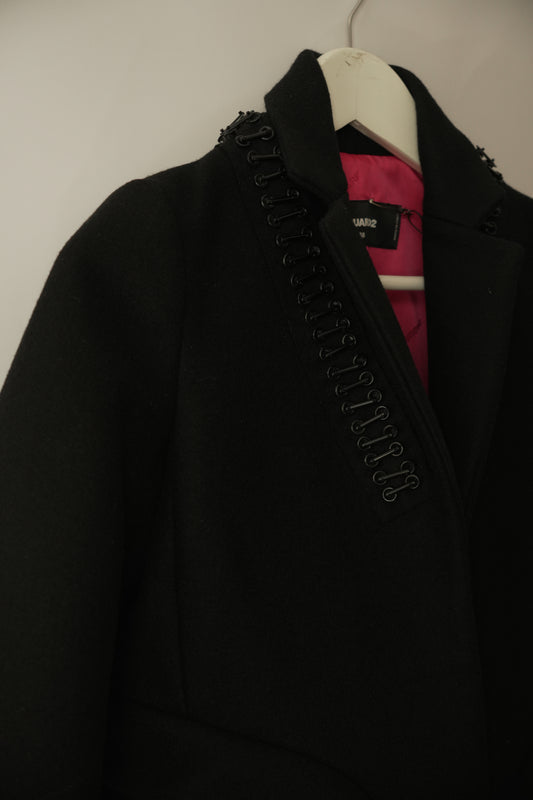 Dsquared2 Black Safety Pin Collar Jacket
