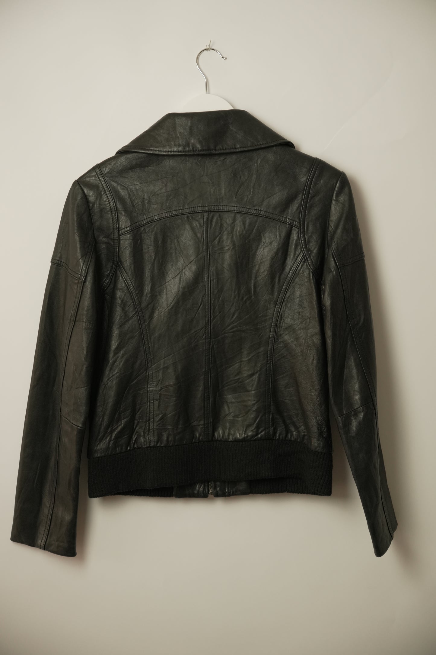 Guess Funnel Neck Leather Jacket