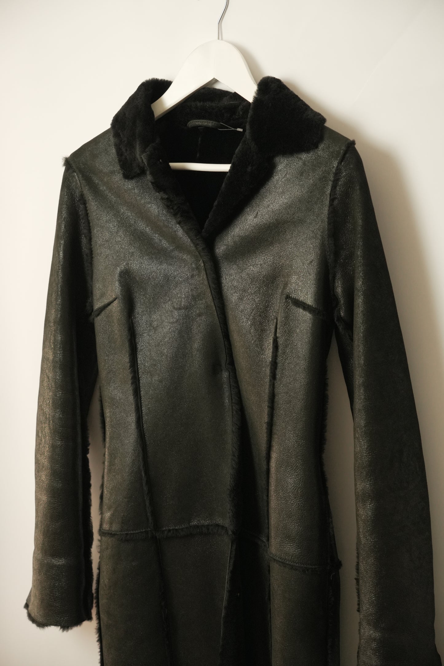 Dolce & Gabbana Sheepskin Mouton Shearling Longline Coat