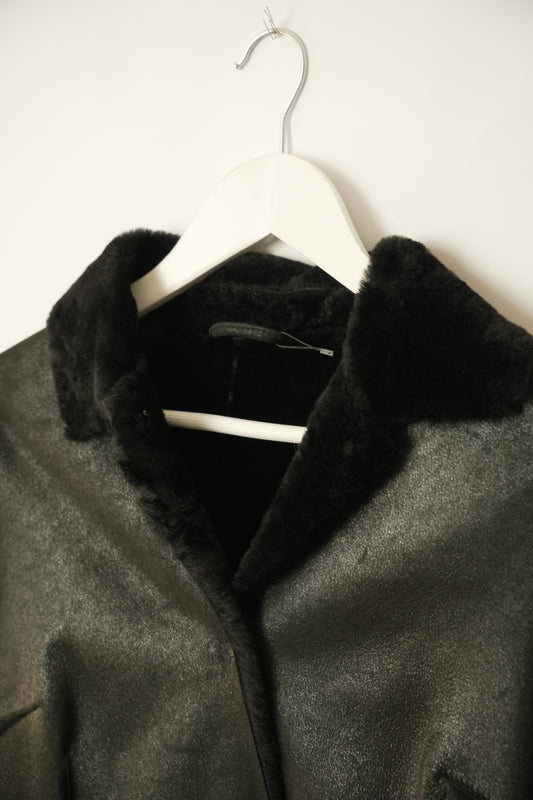 Dolce & Gabbana Sheepskin Mouton Shearling Longline Coat
