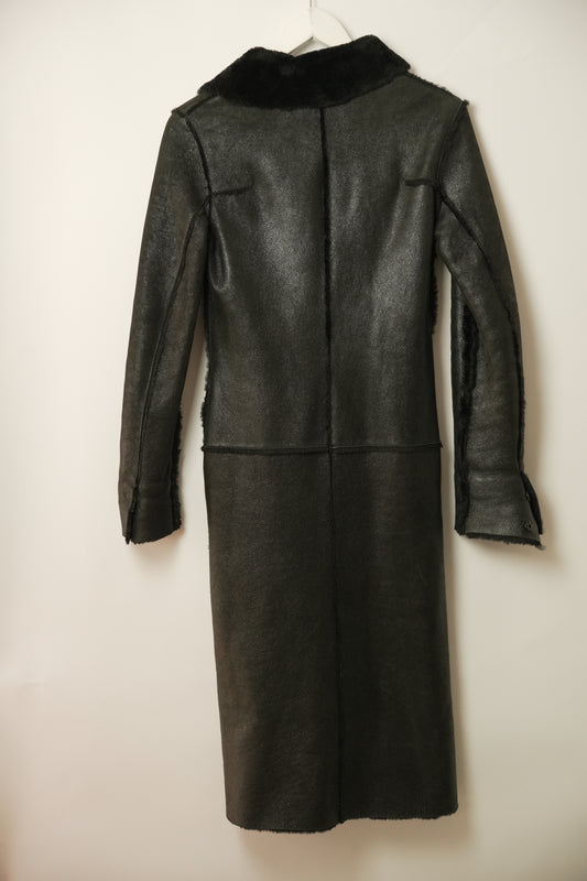Dolce & Gabbana Sheepskin Mouton Shearling Longline Coat