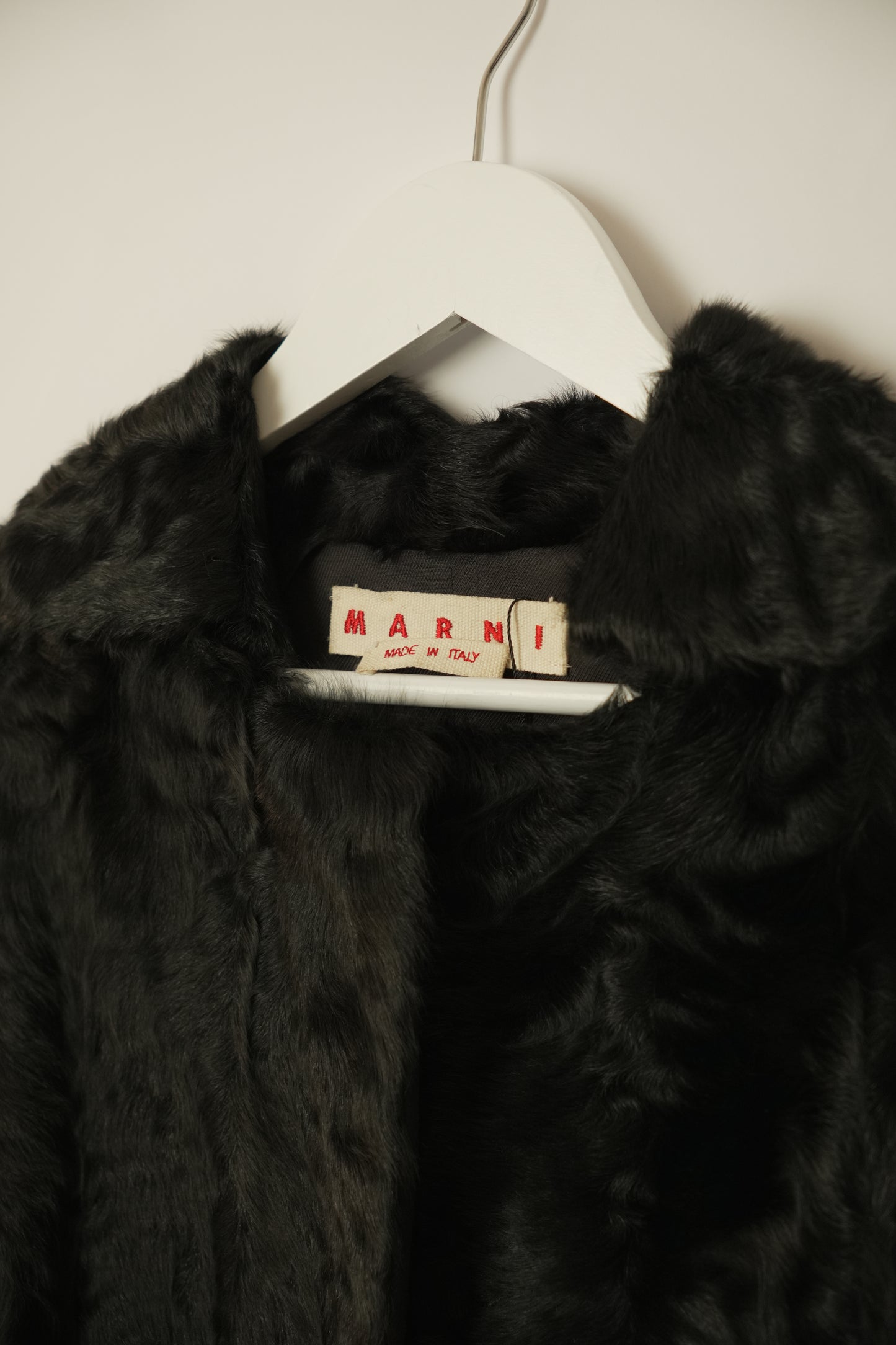 Marni 3/4 Sleeve Lamb Skin Fur Leather Coat