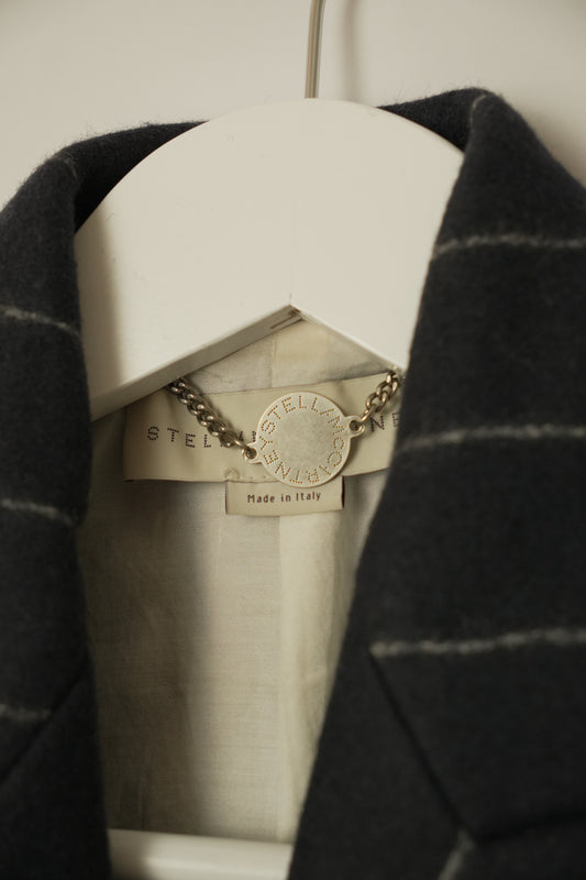 Stella McCartney Pinstripe Structured Wool Blazer Coat