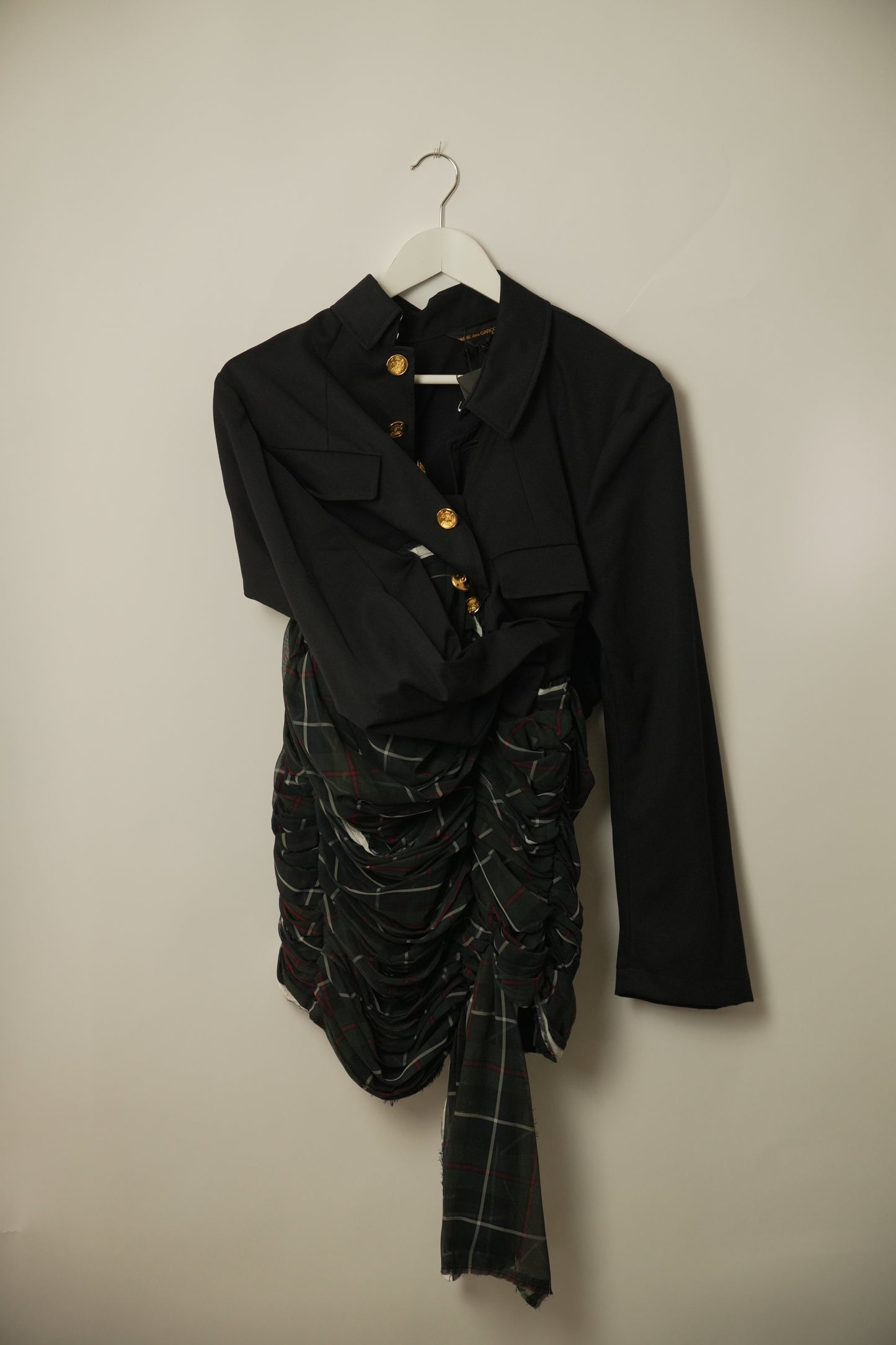 Comme des Garcons AW 2005 Blazer Tartan Ruched Dress