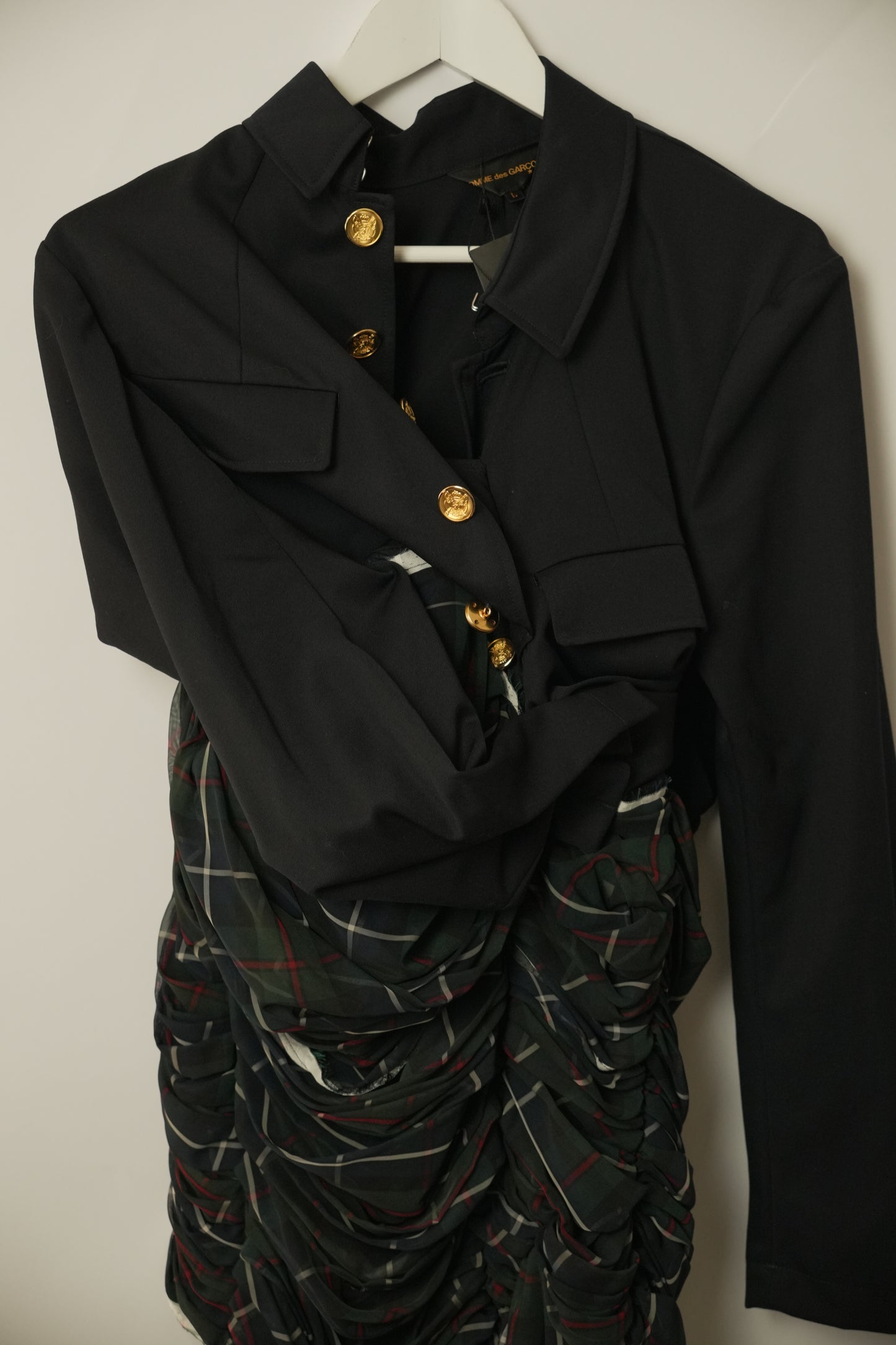 Comme des Garcons AW 2005 Blazer Tartan Ruched Dress