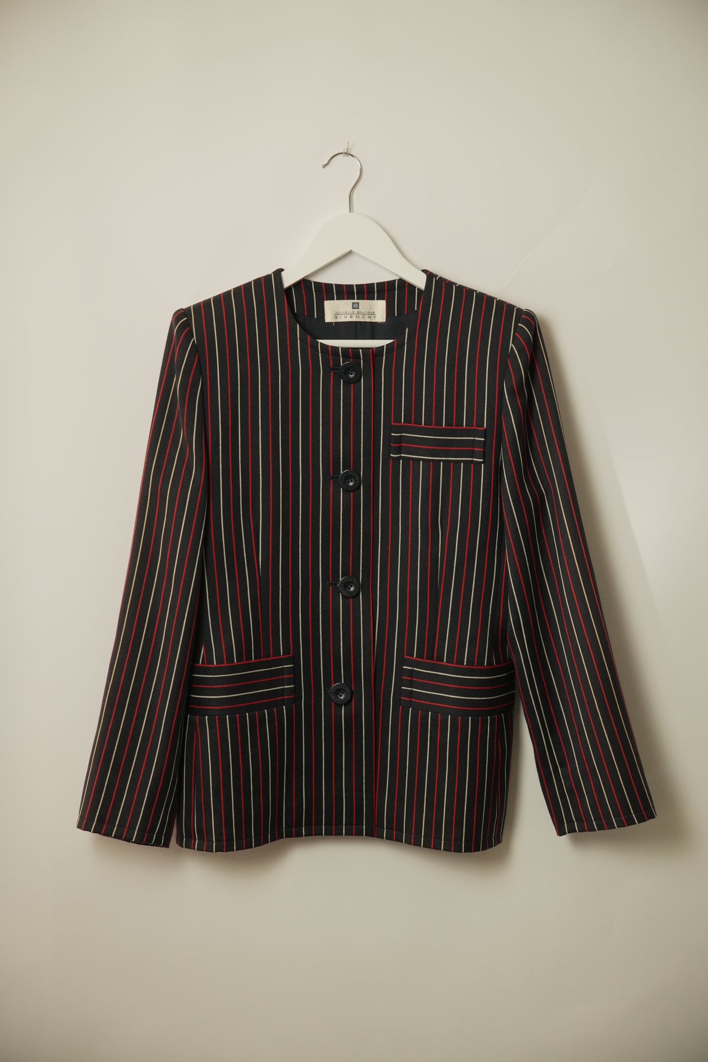 Givenchy Round Neck Stripe Blazer