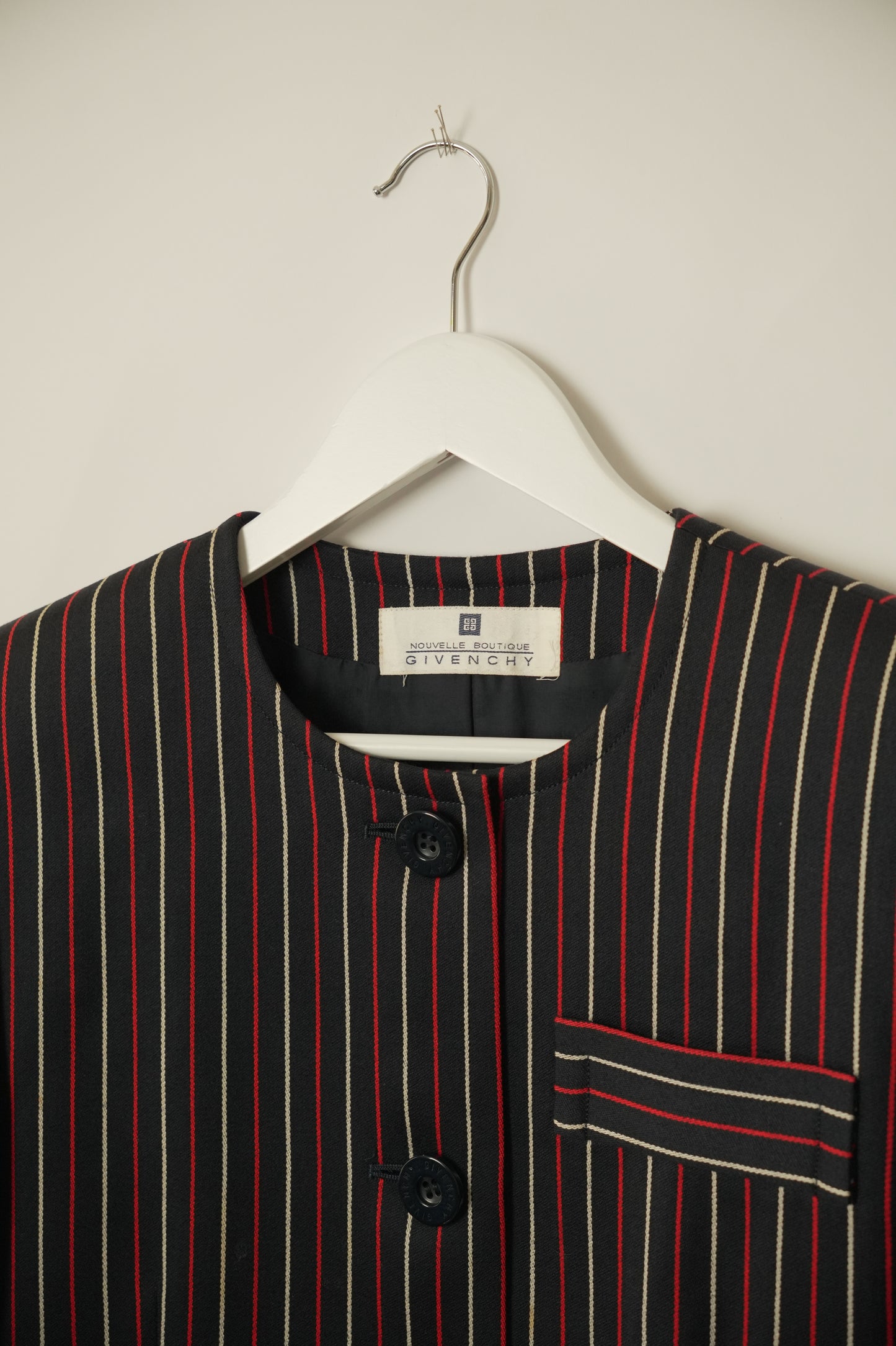 Givenchy Round Neck Stripe Blazer