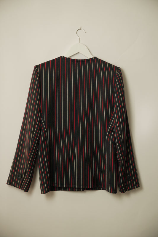 Givenchy Round Neck Stripe Blazer