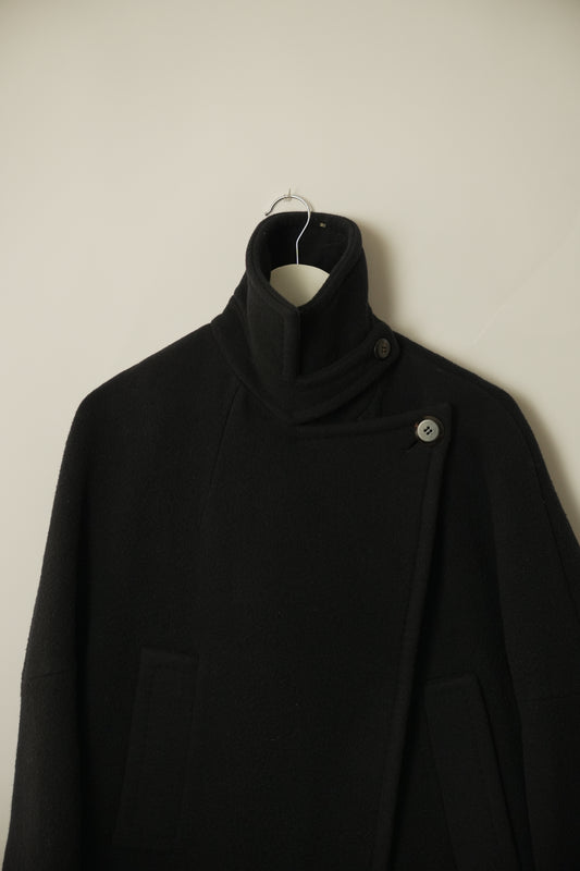 Sportmax Top Button Wool Chester Coat w Large Lapel