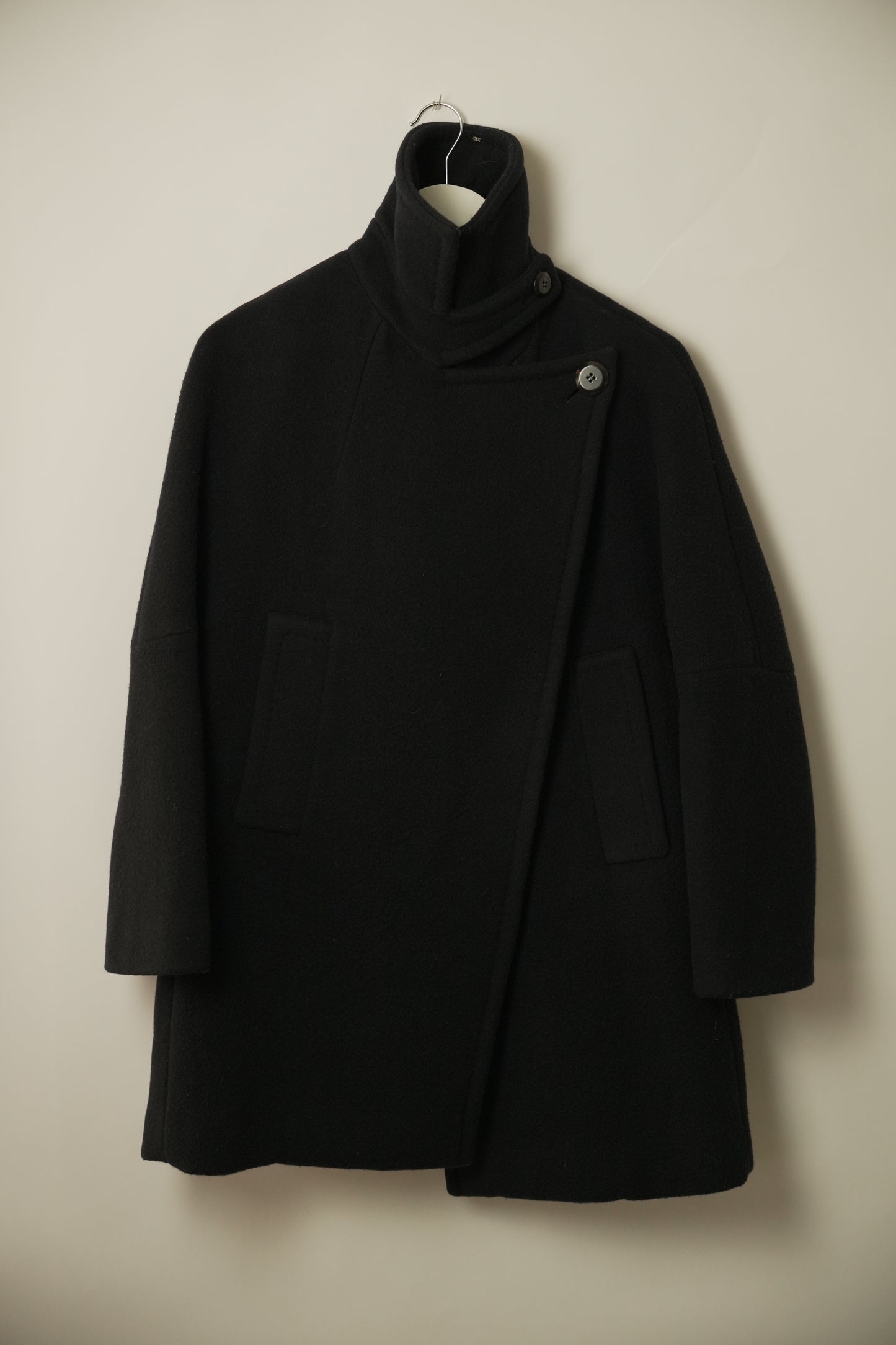 Sportmax Top Button Wool Chester Coat w Large Lapel