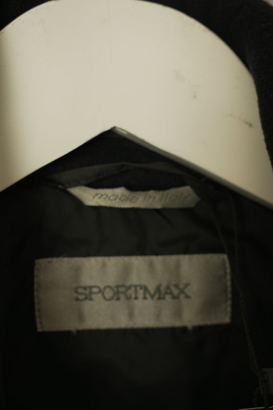 Sportmax Top Button Wool Chester Coat w Large Lapel