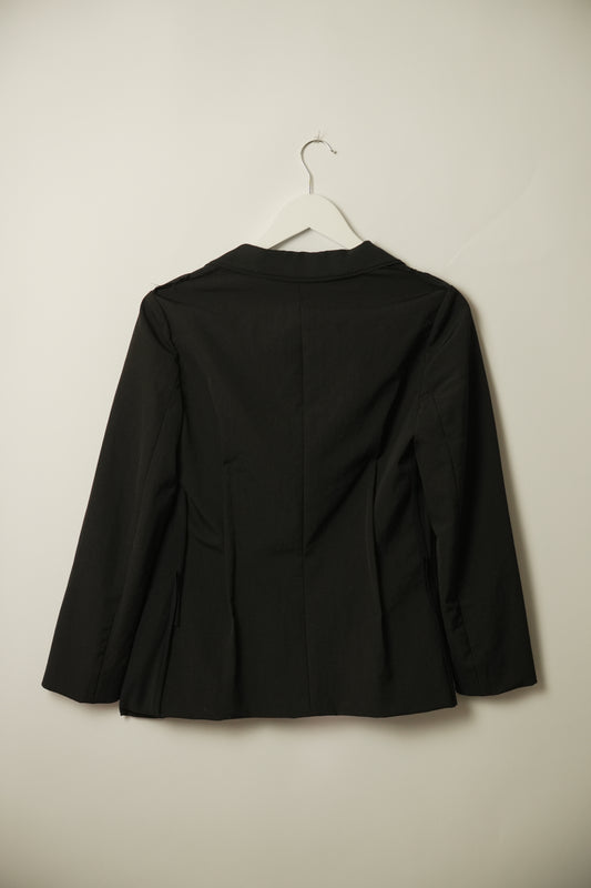 Lanvin Silk Layered Pleated Blazer