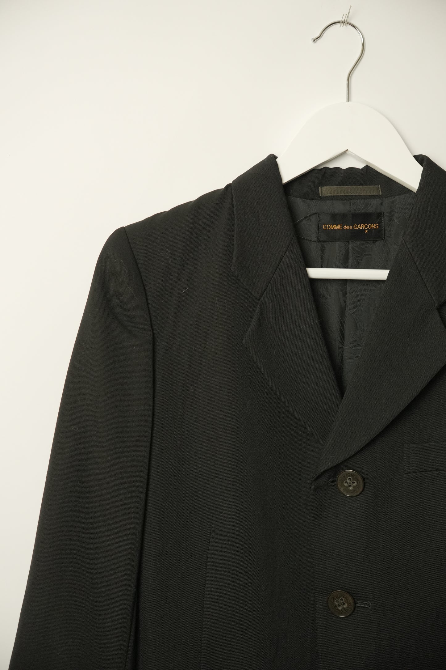 Comme Des Garcons Long Line Single Breasted Blazer w Inside Out Cuffs