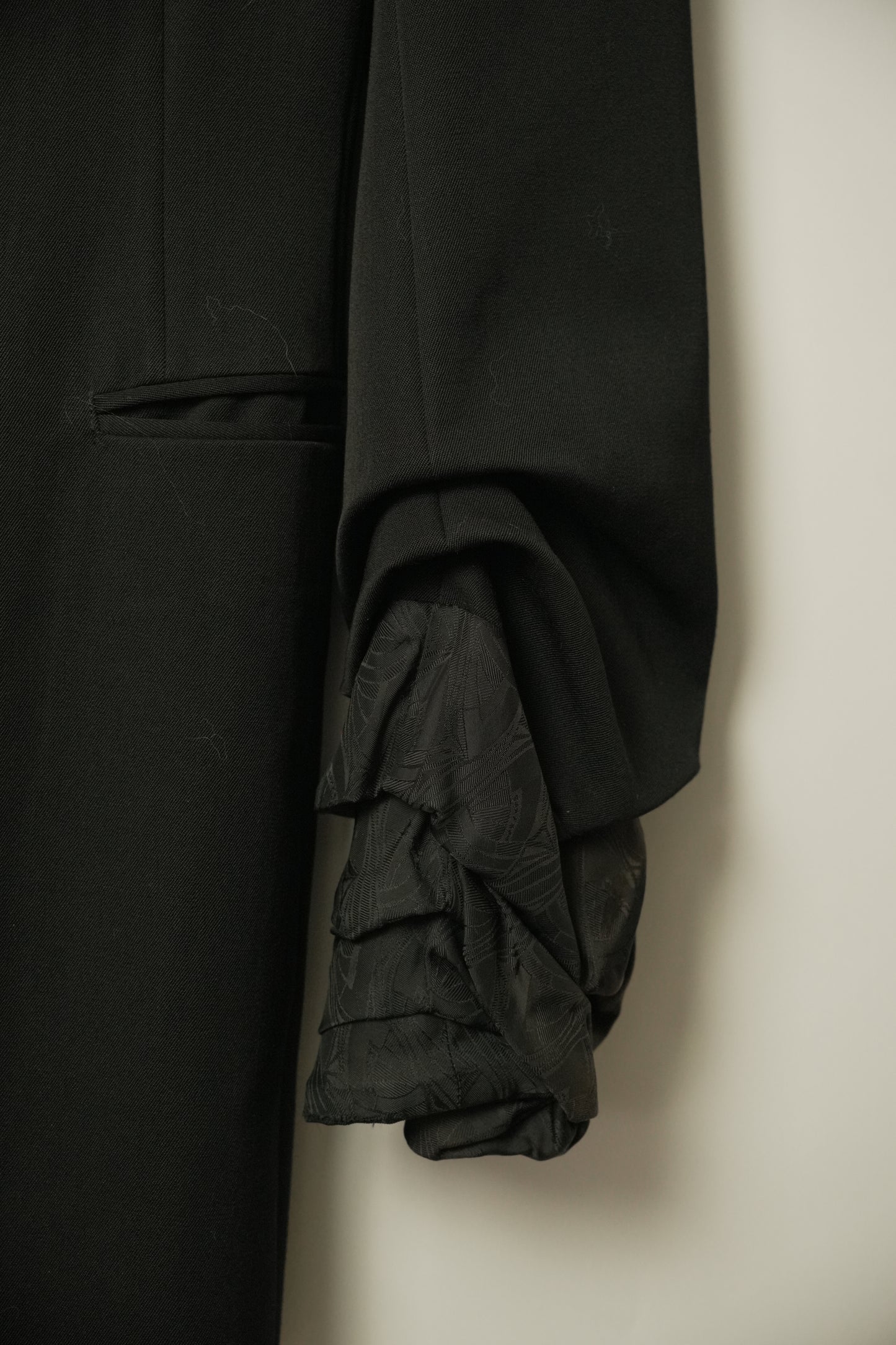 Comme Des Garcons Long Line Single Breasted Blazer w Inside Out Cuffs