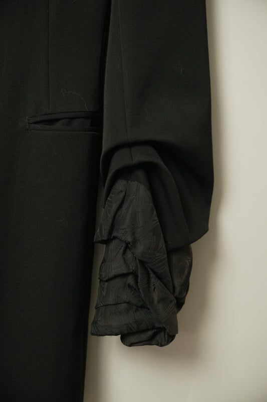 Comme Des Garcons Long Line Single Breasted Blazer w Inside Out Cuffs
