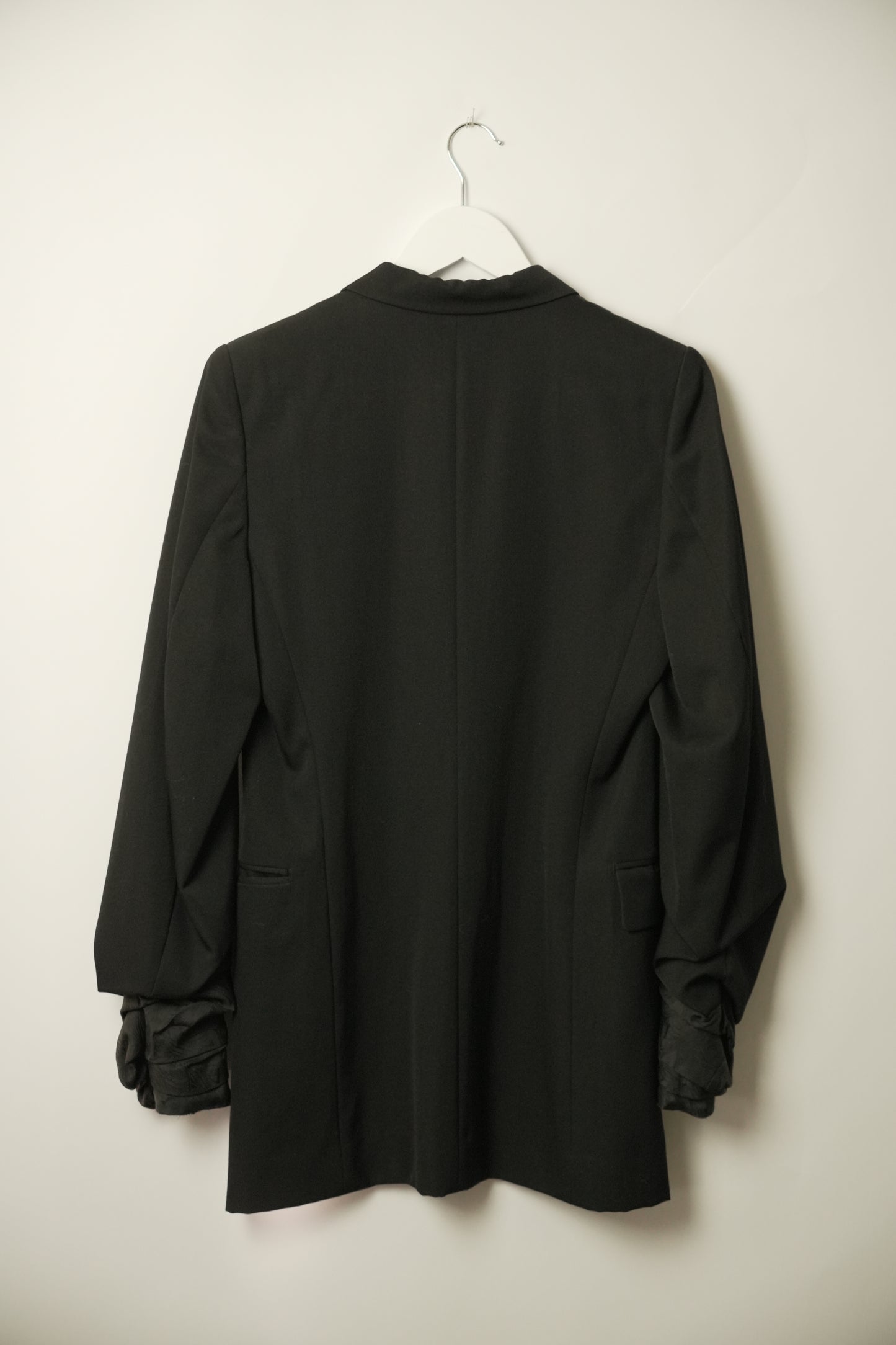 Comme Des Garcons Long Line Single Breasted Blazer w Inside Out Cuffs