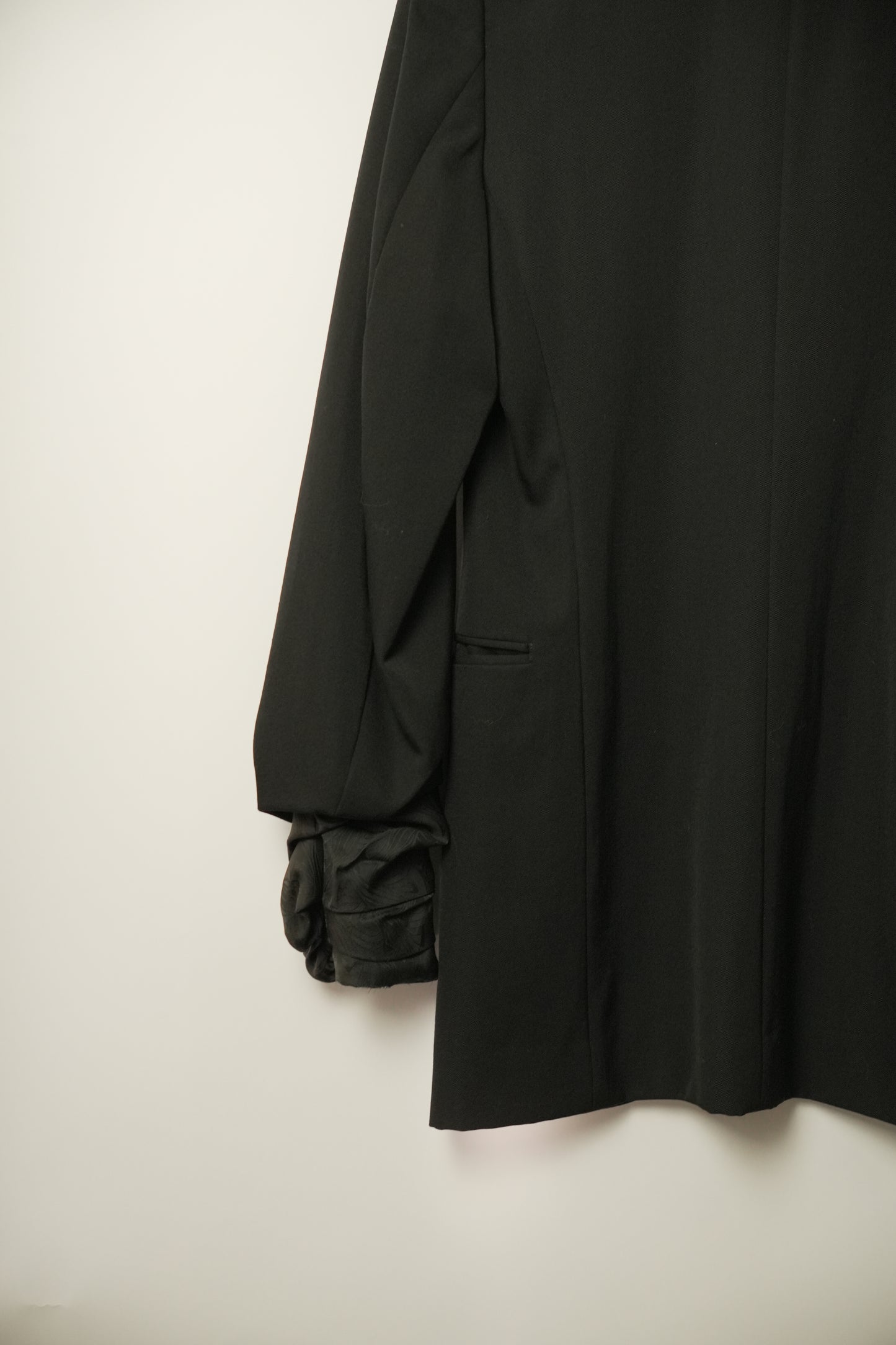 Comme Des Garcons Long Line Single Breasted Blazer w Inside Out Cuffs