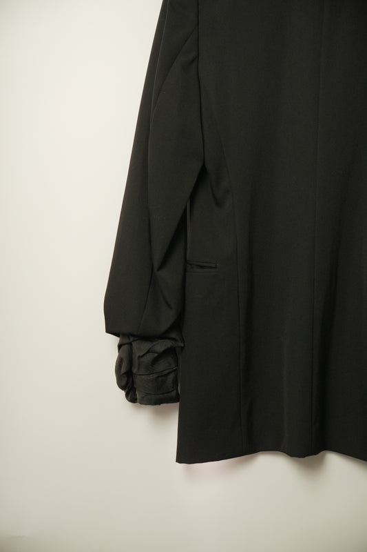 Comme Des Garcons Long Line Single Breasted Blazer w Inside Out Cuffs