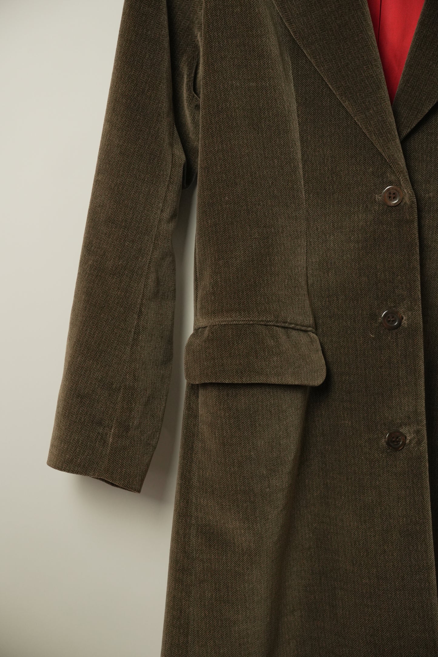 Joseph Cotton Large Lapel Herringbone Coat
