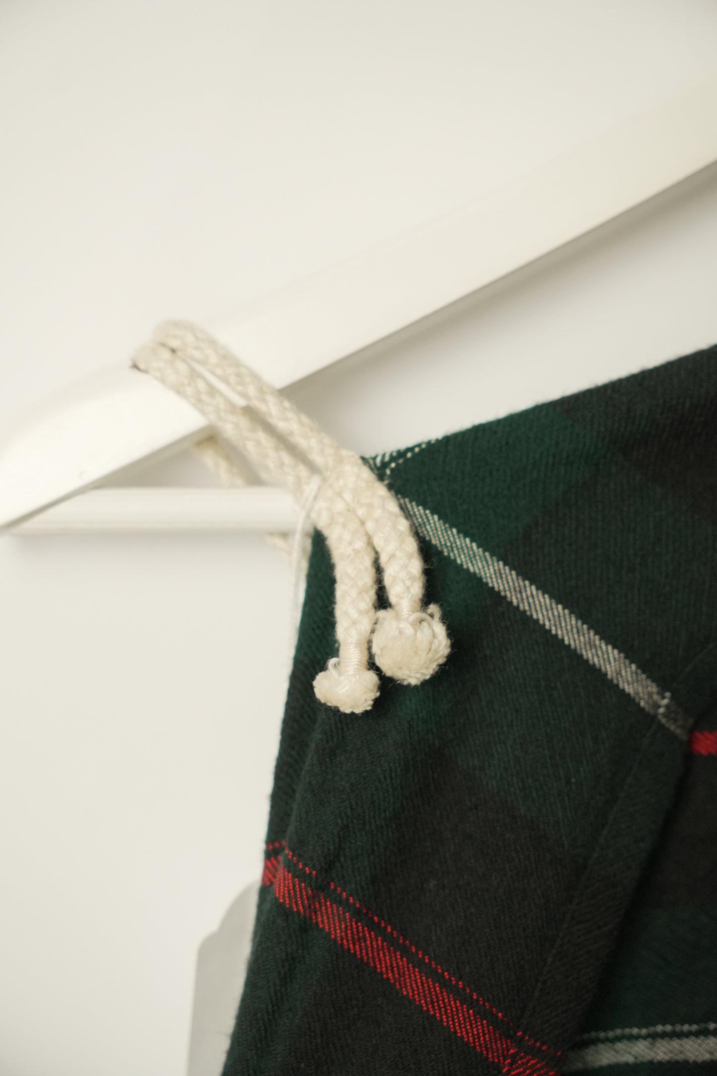 Y's Wool Tartan Check fringe blanket flare sleeve poncho top
