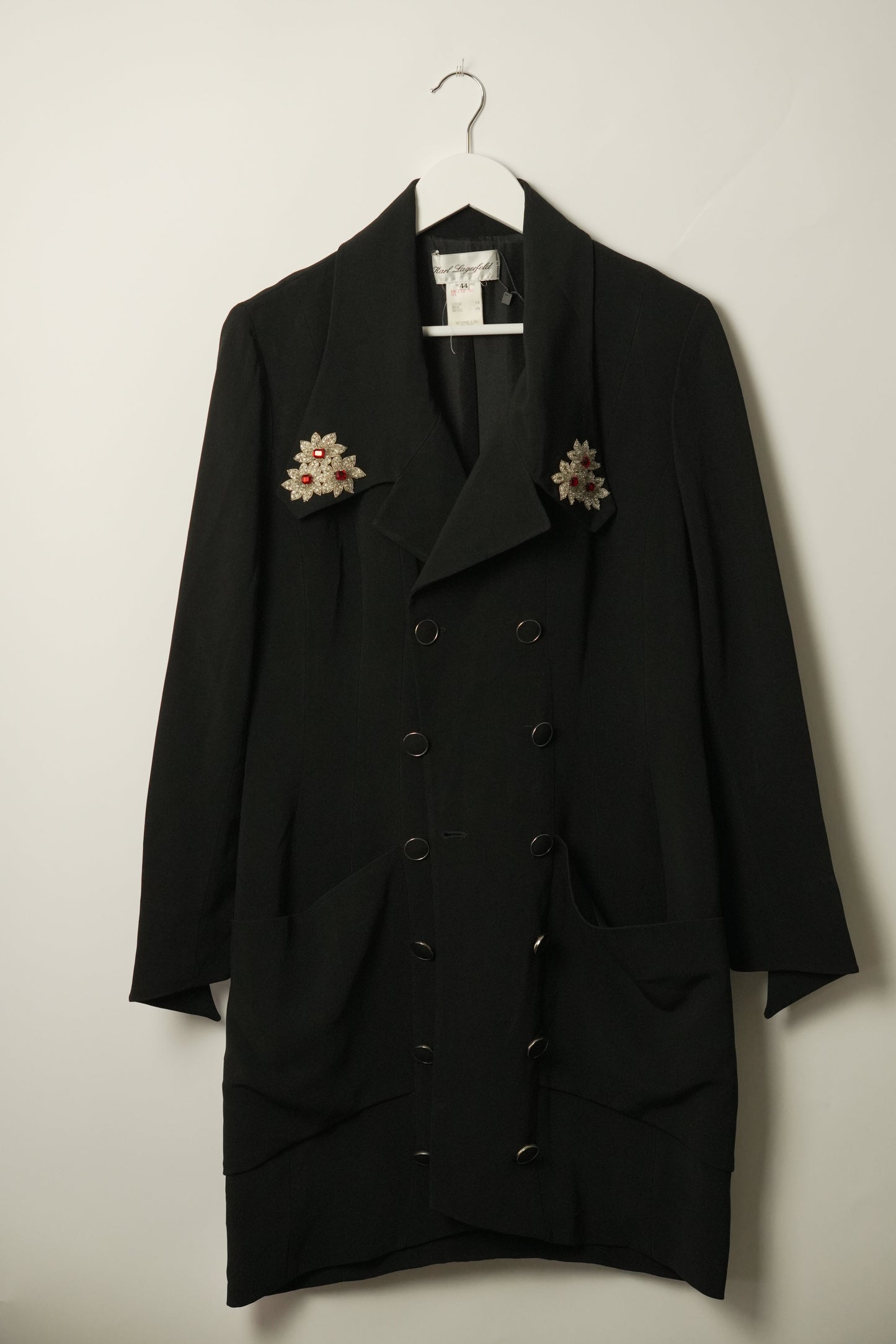 Karl Lagerfield Blazer Dress w Brooch Collar