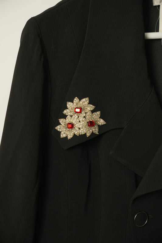 Karl Lagerfield Blazer Dress w Brooch Collar