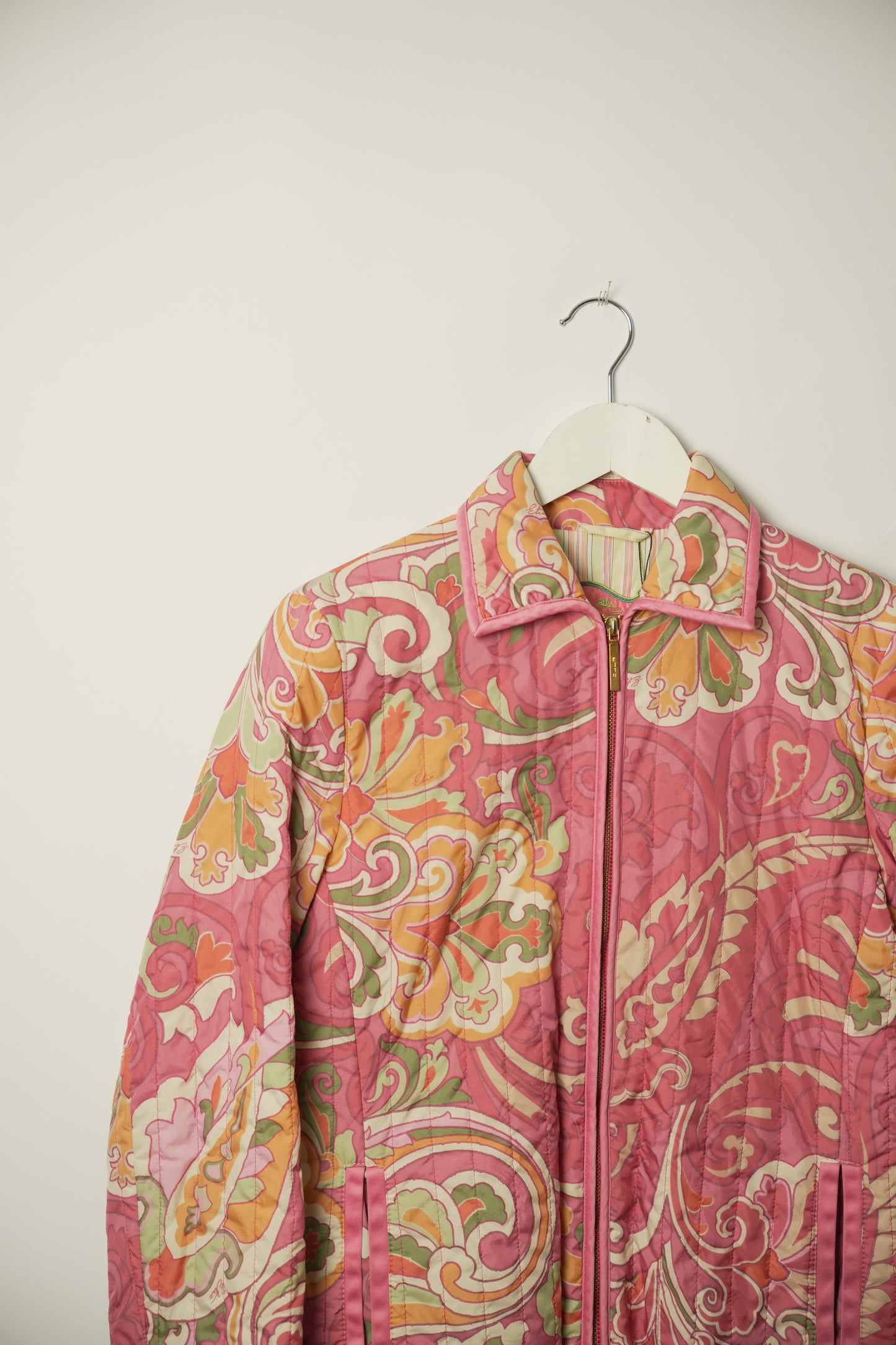 Etro Paisley Quilted Double Zip up Jacket Sz 42