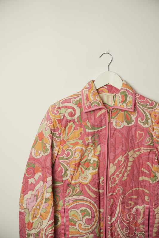 Etro Paisley Quilted Double Zip up Jacket Sz 42