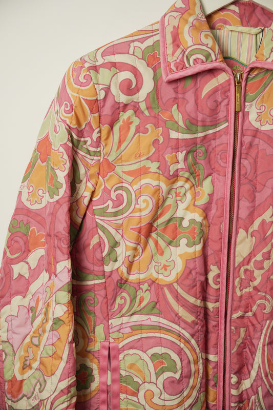 Etro Paisley Quilted Double Zip up Jacket Sz 42