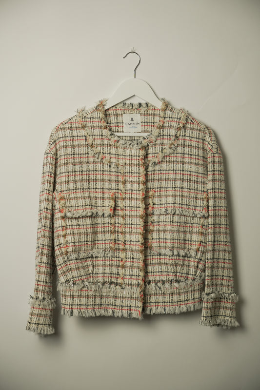 Lanvin Tweed White Jacket Blazer