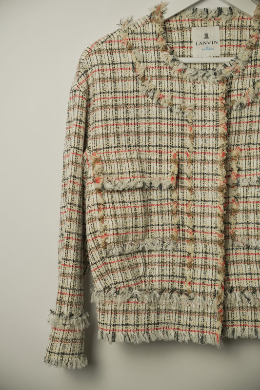 Lanvin Tweed White Jacket Blazer