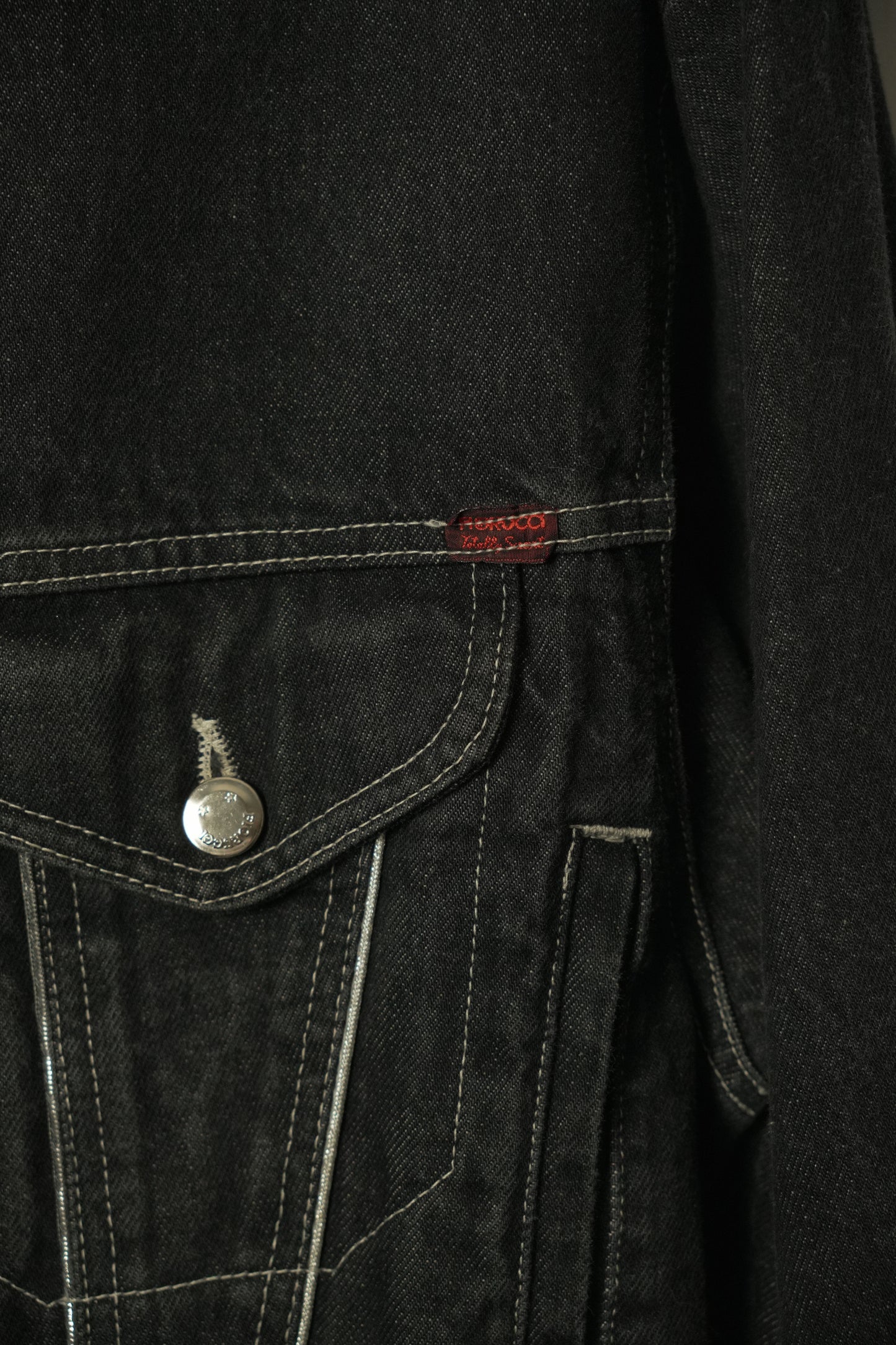 Fiorucci Black Logo Back Print Denim Jacket