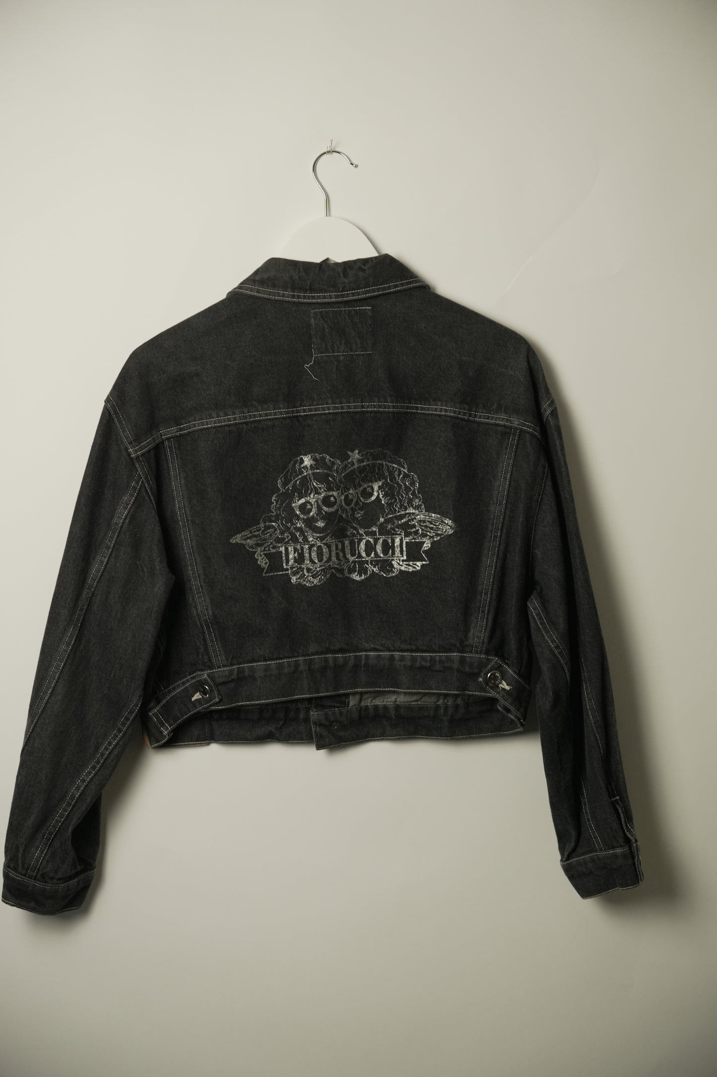 Fiorucci Black Logo Back Print Denim Jacket