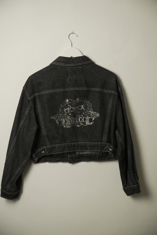 Fiorucci Black Logo Back Print Denim Jacket