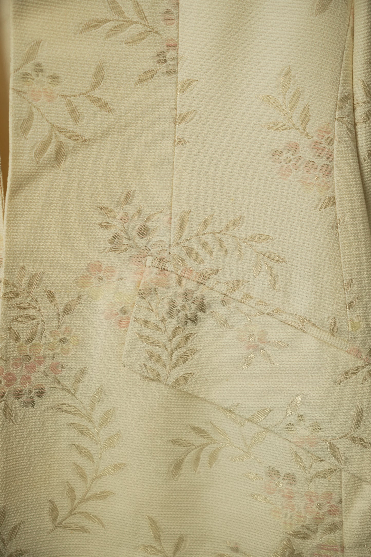 Salvatore Ferragamo Metallic Floral Cream Coat Blazer