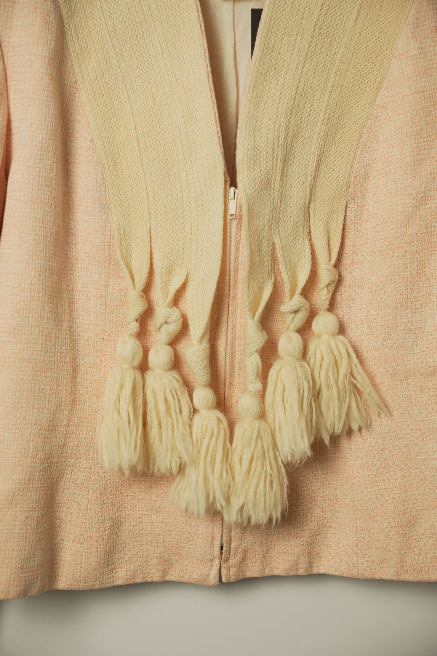 Lanvin Pink Gold Fringe Shawl Collar Blazer