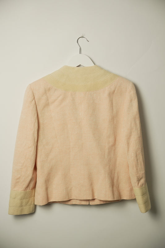Lanvin Pink Gold Fringe Shawl Collar Blazer