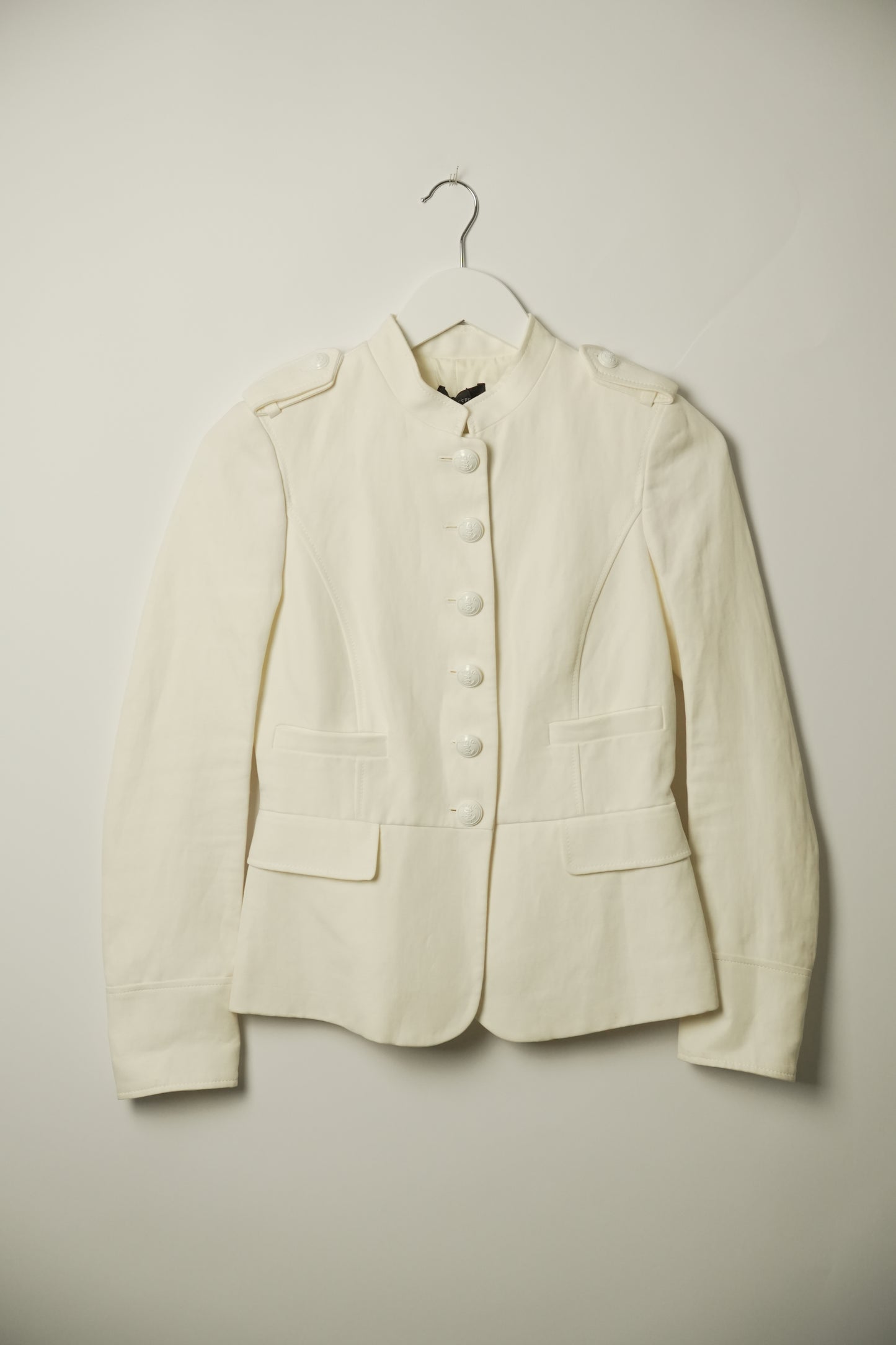 Joseph Military Napolean White Linen Blend Jacket