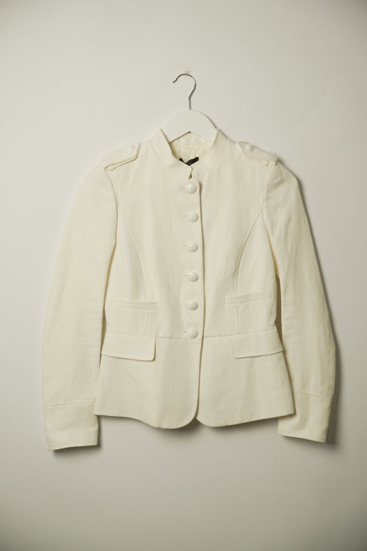 Joseph Military Napolean White Linen Blend Jacket